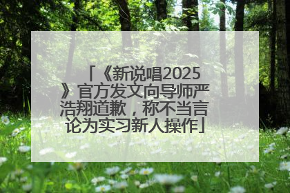 《新说唱2025》官方发文向导师严浩翔道歉，称不当言论为实习新人操作