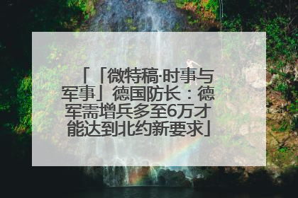 「微特稿·时事与军事」德国防长：德军需增兵多至6万才能达到北约新要求