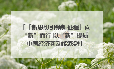 「新思想引领新征程」向“新”而行 以“新”提质 中国经济新动能澎湃