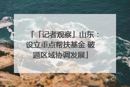 「记者观察」山东：设立重点帮扶基金 破题区域协调发展
