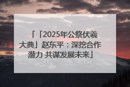 「2025年公祭伏羲大典」赵东平：深挖合作潜力 共谋发展未来