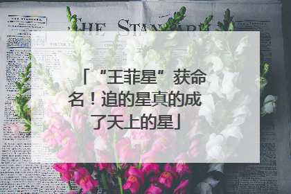 “王菲星”获命名！追的星真的成了天上的星