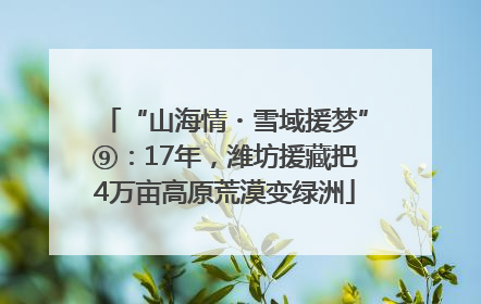 “山海情・雪域援梦”⑨：17年，潍坊援藏把4万亩高原荒漠变绿洲