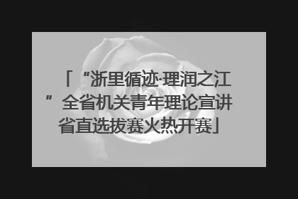 “浙里循迹·理润之江”全省机关青年理论宣讲省直选拔赛火热开赛