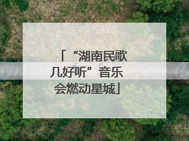 “湖南民歌几好听”音乐会燃动星城