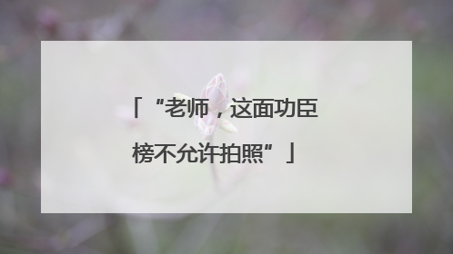 “老师，这面功臣榜不允许拍照”