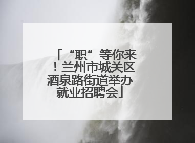 “职”等你来！兰州市城关区酒泉路街道举办就业招聘会