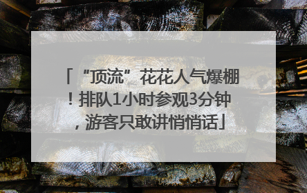“顶流”花花人气爆棚！排队1小时参观3分钟，游客只敢讲悄悄话