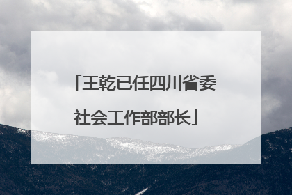 王乾已任四川省委社会工作部部长