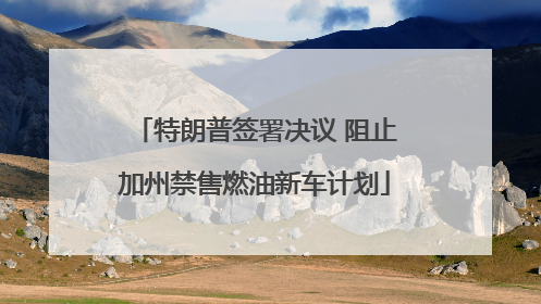 特朗普签署决议 阻止加州禁售燃油新车计划
