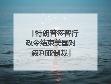 特朗普签署行政令结束美国对叙利亚制裁