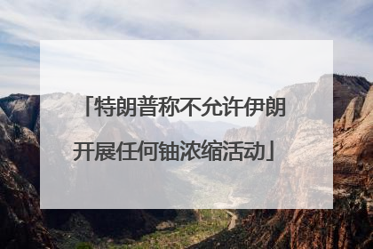 特朗普称不允许伊朗开展任何铀浓缩活动