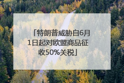 特朗普威胁自6月1日起对欧盟商品征收50%关税