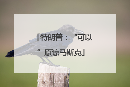 特朗普：“可以”原谅马斯克