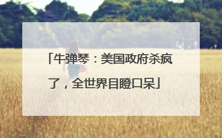 牛弹琴：美国政府杀疯了，全世界目瞪口呆