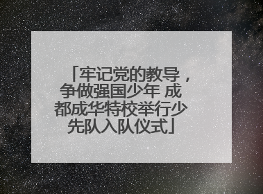 牢记党的教导，争做强国少年 成都成华特校举行少先队入队仪式