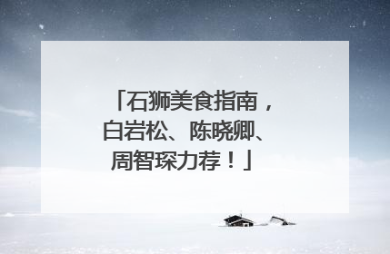 石狮美食指南，白岩松、陈晓卿、周智琛力荐！