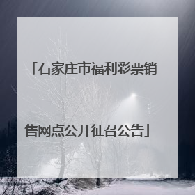 石家庄市福利彩票销售网点公开征召公告