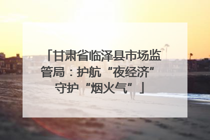 甘肃省临泽县市场监管局：护航“夜经济” 守护“烟火气”