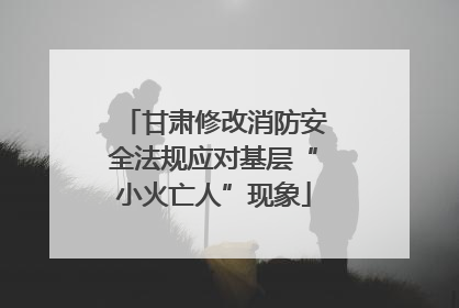 甘肃修改消防安全法规应对基层“小火亡人”现象