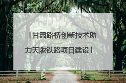 甘肃路桥创新技术助力天陇铁路项目建设