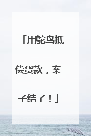 用鸵鸟抵偿货款，案子结了！