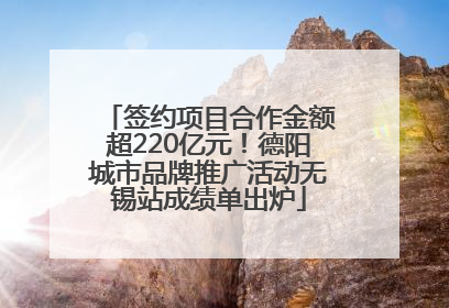签约项目合作金额超220亿元！德阳城市品牌推广活动无锡站成绩单出炉