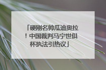 硬刚名帅瓜迪奥拉！中国裁判马宁世俱杯执法引热议