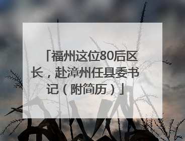 福州这位80后区长，赴漳州任县委书记（附简历）