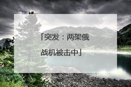 突发：两架俄战机被击中