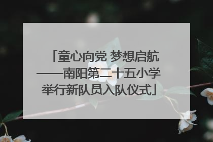 童心向党 梦想启航——南阳第二十五小学举行新队员入队仪式