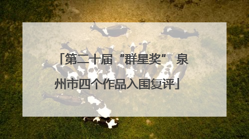 第二十届“群星奖” 泉州市四个作品入围复评