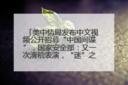 美中情局发布中文视频公开招募“中国间谍”，国家安全部：又一次滑稽表演，“迷”之操作沦为国际笑柄