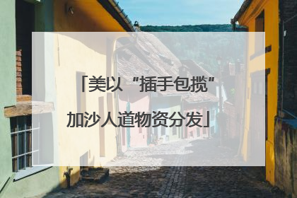 美以“插手包揽”加沙人道物资分发