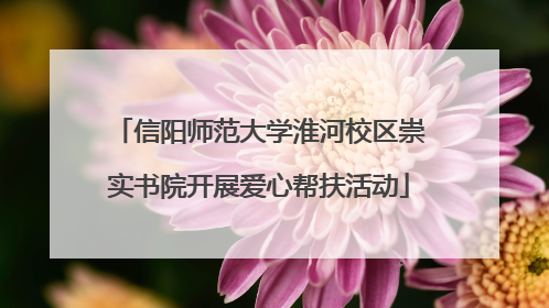 信阳师范大学淮河校区崇实书院开展爱心帮扶活动
