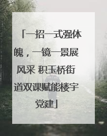 一招一式强体魄，一镜一景展风采 积玉桥街道双课赋能楼宇党建