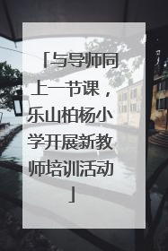 与导师同上一节课，乐山柏杨小学开展新教师培训活动