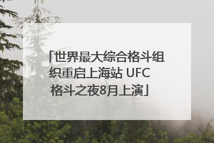 世界最大综合格斗组织重启上海站 UFC格斗之夜8月上演