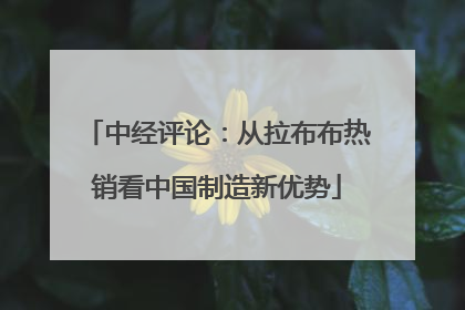 中经评论：从拉布布热销看中国制造新优势