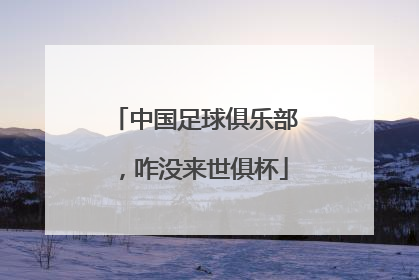 中国足球俱乐部，咋没来世俱杯