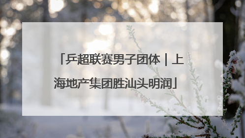 乒超联赛男子团体｜上海地产集团胜汕头明润