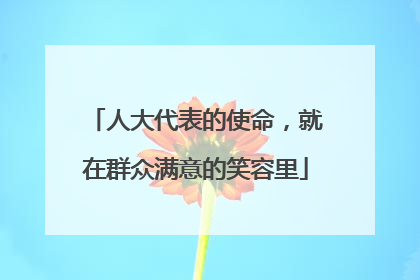 人大代表的使命，就在群众满意的笑容里