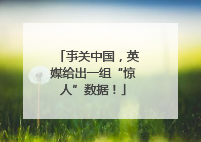 事关中国，英媒给出一组“惊人”数据！