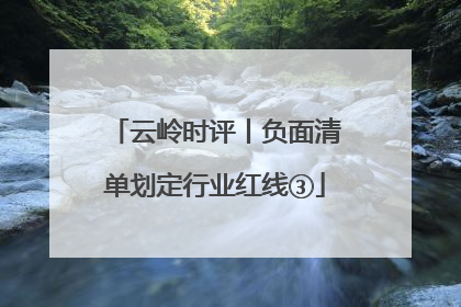 云岭时评丨负面清单划定行业红线③