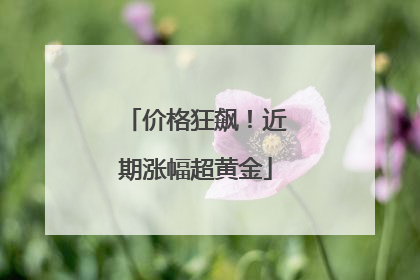价格狂飙！近期涨幅超黄金