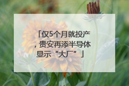 仅5个月就投产，贵安再添半导体显示“大厂”