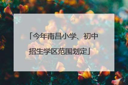 今年南昌小学、初中招生学区范围划定