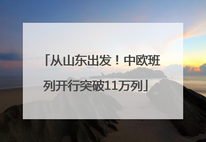 从山东出发！中欧班列开行突破11万列