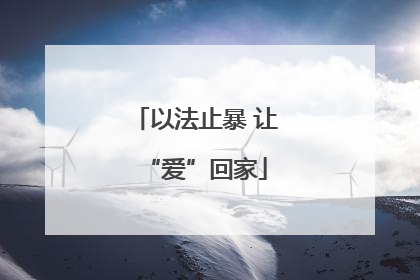 以法止暴 让“爱”回家