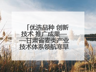 优选品种 创新技术 推广成果——甘肃省麦类产业技术体系领航寒旱小麦育种新征程